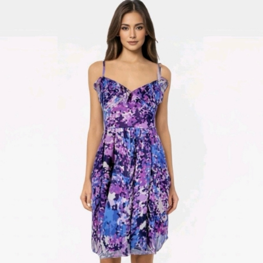 Laundry by Design Ruffled Sweetheart Dress in Pacific Multi Floral